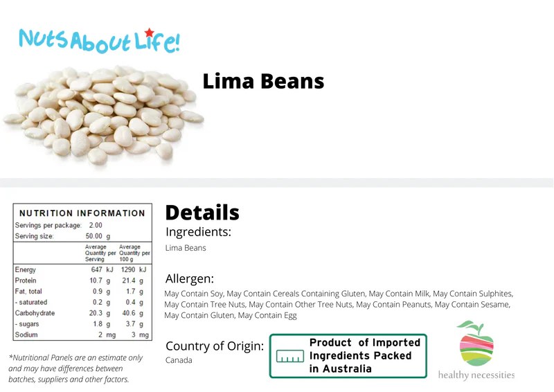 Lima beans nutrition facts